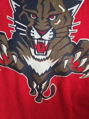 Logo 7 Florida Panthers Ed Jovanovski 55 Vintage Hockey Jersey Red & Blue XL